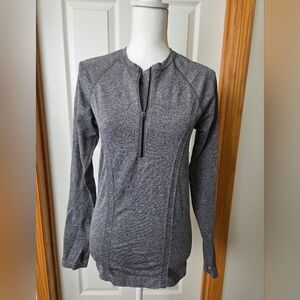 Athleta Charcoal Zip-Up Top. Sz Medium